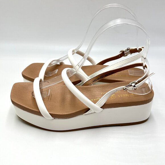 Chinese‎ Laundry Womens Size 6 Skippy White Vegan Leather Platform Sandals Shoes - Picture 6 of 15